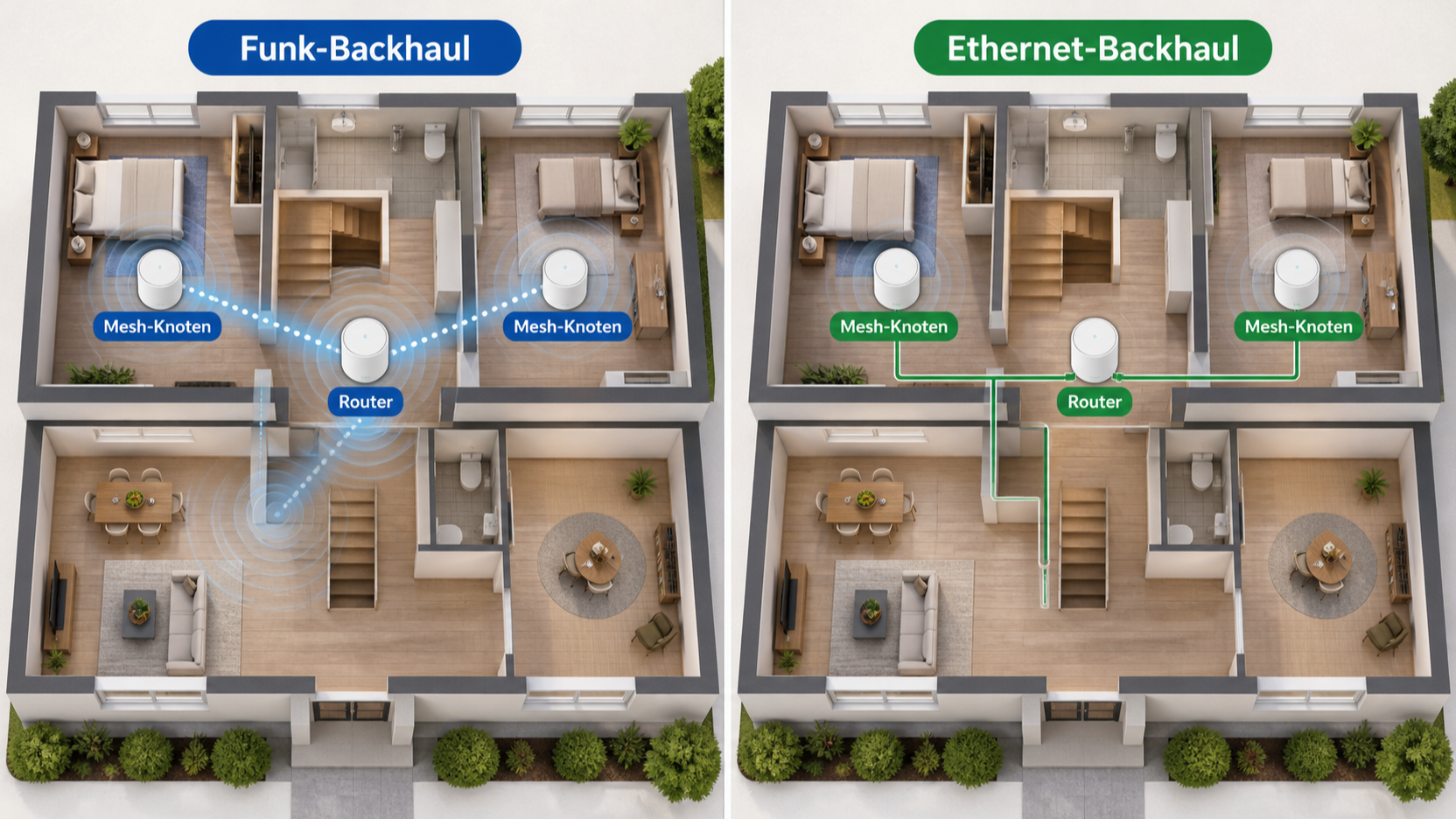 Redaktionelle Illustration zu Mesh-WLAN auswählen: Ein nachvollziehbarer Leitfaden für Wohnung, Haus und Homeoffice