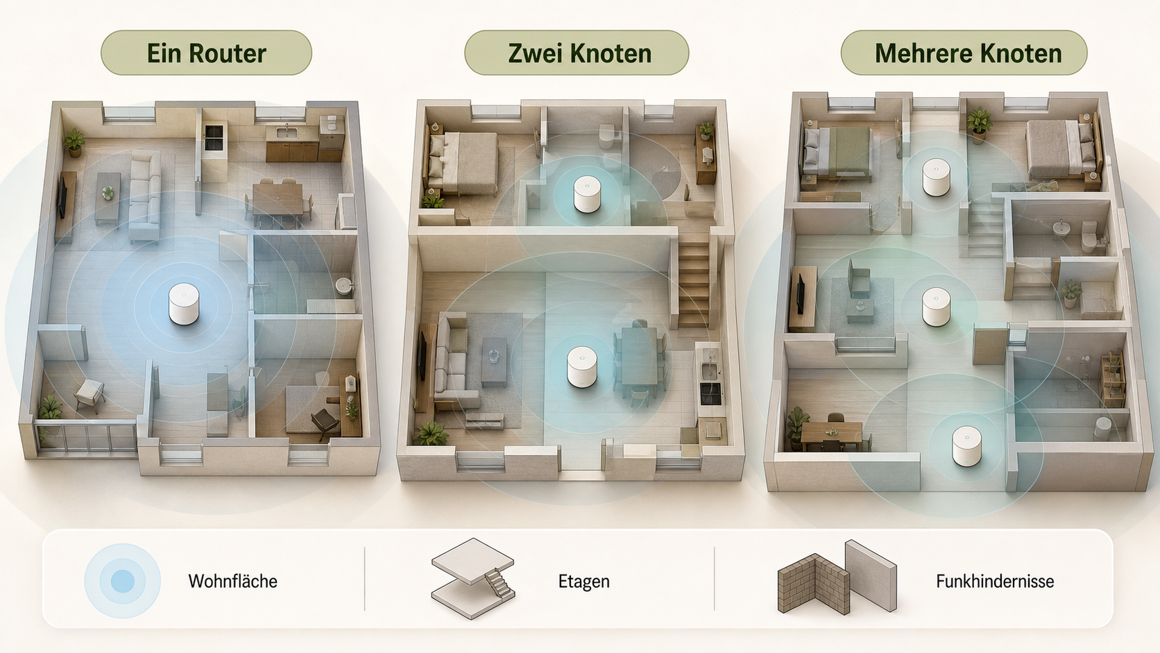 Redaktionelle Illustration zu Mesh-WLAN günstiger kaufen: Bedarf, Set-Größe, Preisverlauf und Aktionszeitpunkte richtig bewerten